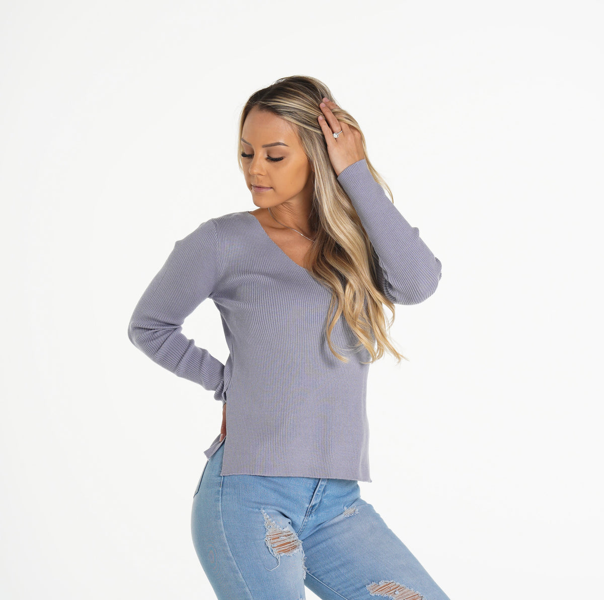 Women Cloud Extra Sweet V Neck Sweater | NVGTN