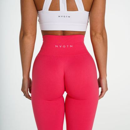 Women Hawaiian Pink Solid Seamless Leggings | NVGTN