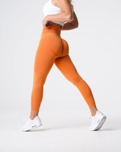Women Burnt Orange Curve Seamless Leggings | NVGTN