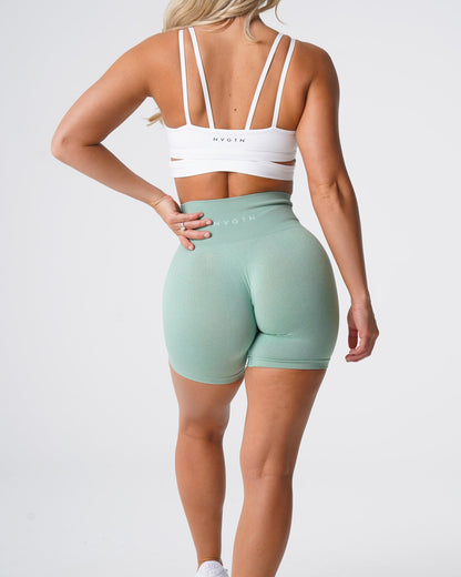 Women Sage Green Pro Seamless Shorts | NVGTN