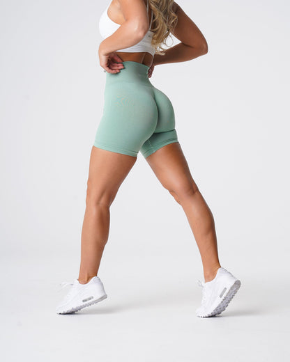 Women Sage Green Pro Seamless Shorts | NVGTN