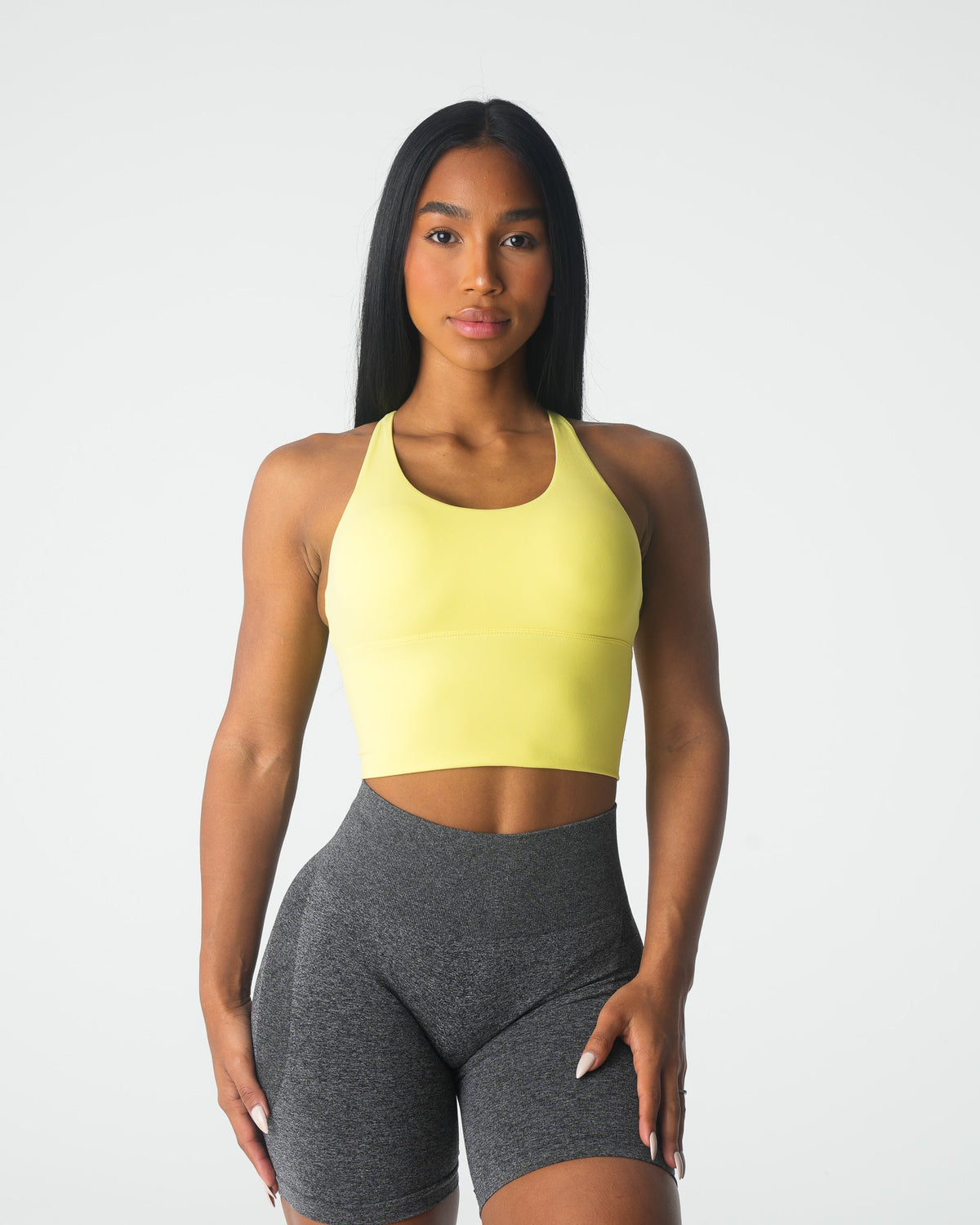 Women Pastel Yellow Matrix Bra Top | NVGTN