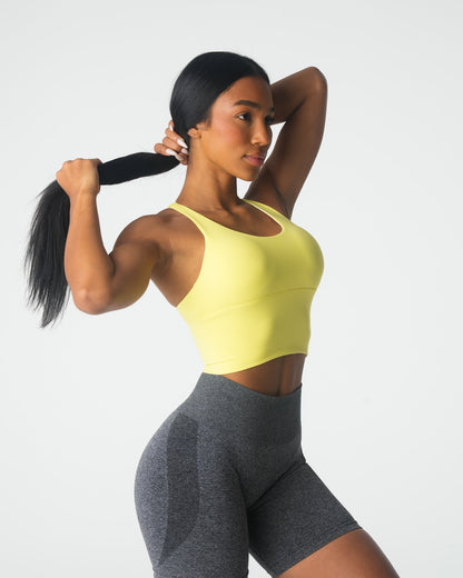 Women Pastel Yellow Matrix Bra Top | NVGTN