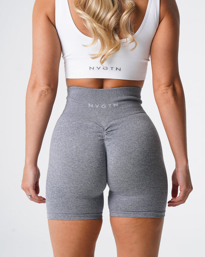 Women Grey Scrunch Seamless Shorts | NVGTN