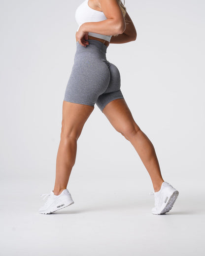 Women Grey Scrunch Seamless Shorts | NVGTN