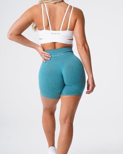 Women Teal Pro Seamless Shorts | NVGTN