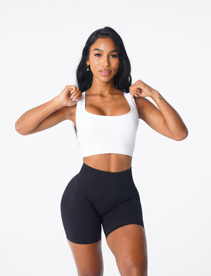 Women White Eclipse Seamless Bra | NVGTN