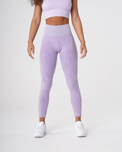 Women Lilac Zebra Seamless Leggings | NVGTN