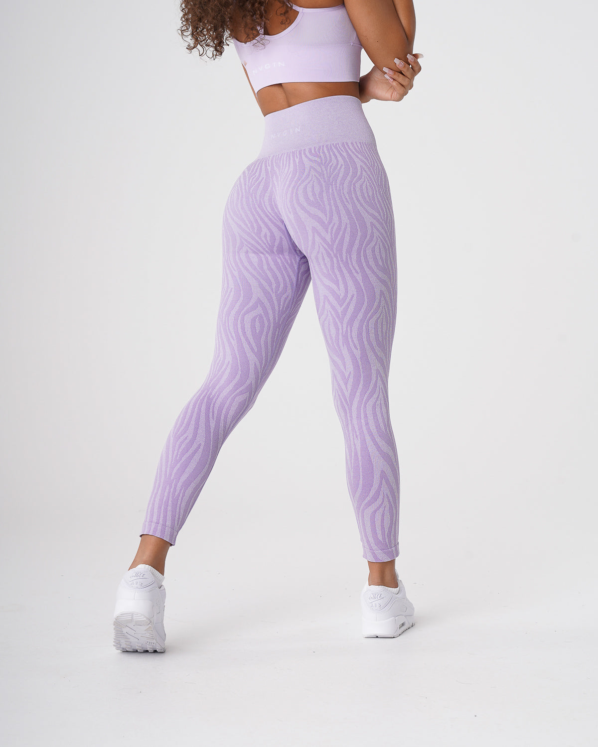 Women Lilac Zebra Seamless Leggings | NVGTN