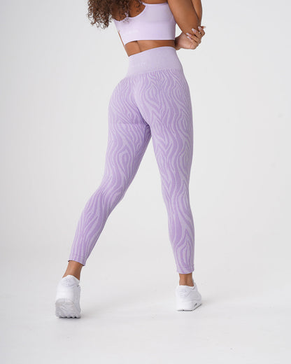 Women Lilac Zebra Seamless Leggings | NVGTN