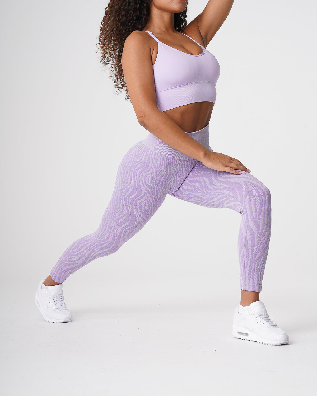Women Lilac Zebra Seamless Leggings | NVGTN