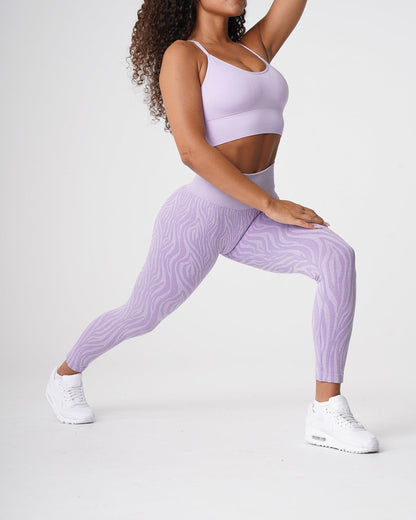 Women Lilac Zebra Seamless Leggings | NVGTN