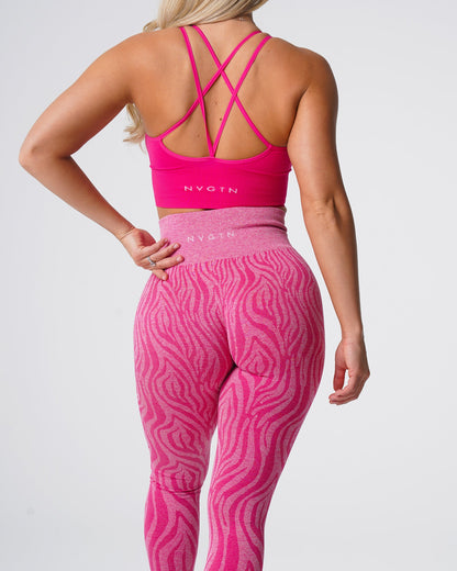 Women Fuchsia Zebra Seamless Leggings | NVGTN