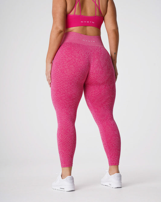 Women Fuchsia Snakeskin Seamless Leggings | NVGTN