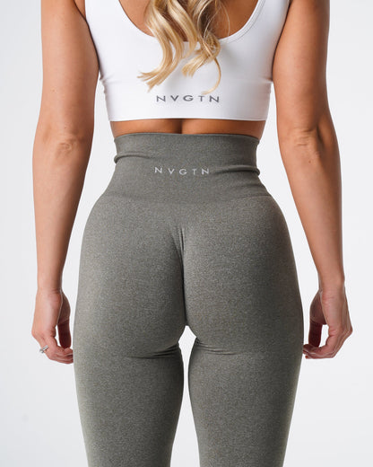 Women Khaki Green NV Seamless Leggings | NVGTN