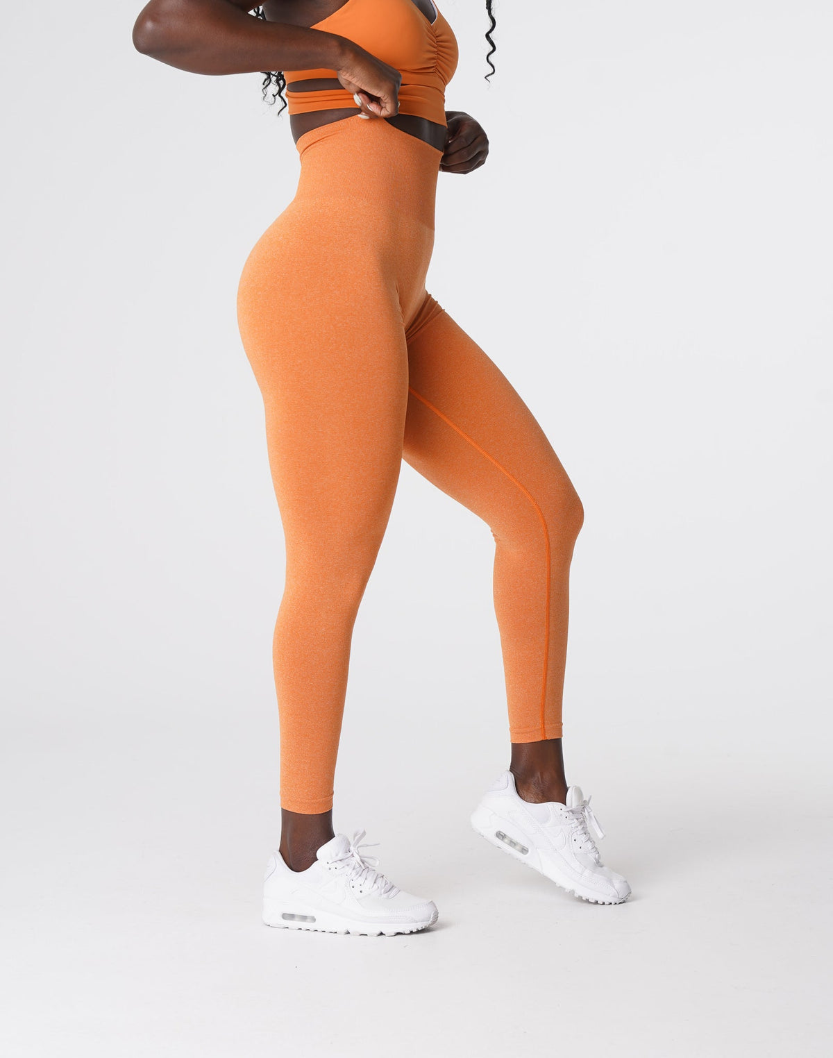 Women Burnt Orange NV Seamless Leggings | NVGTN