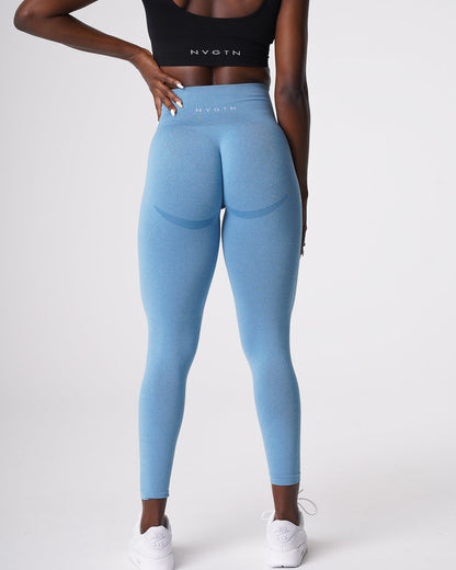 Women Sky Blue Curve Seamless Leggings | NVGTN
