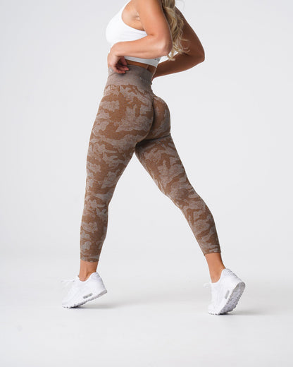 Women Mocha Camo Seamless Leggings | NVGTN