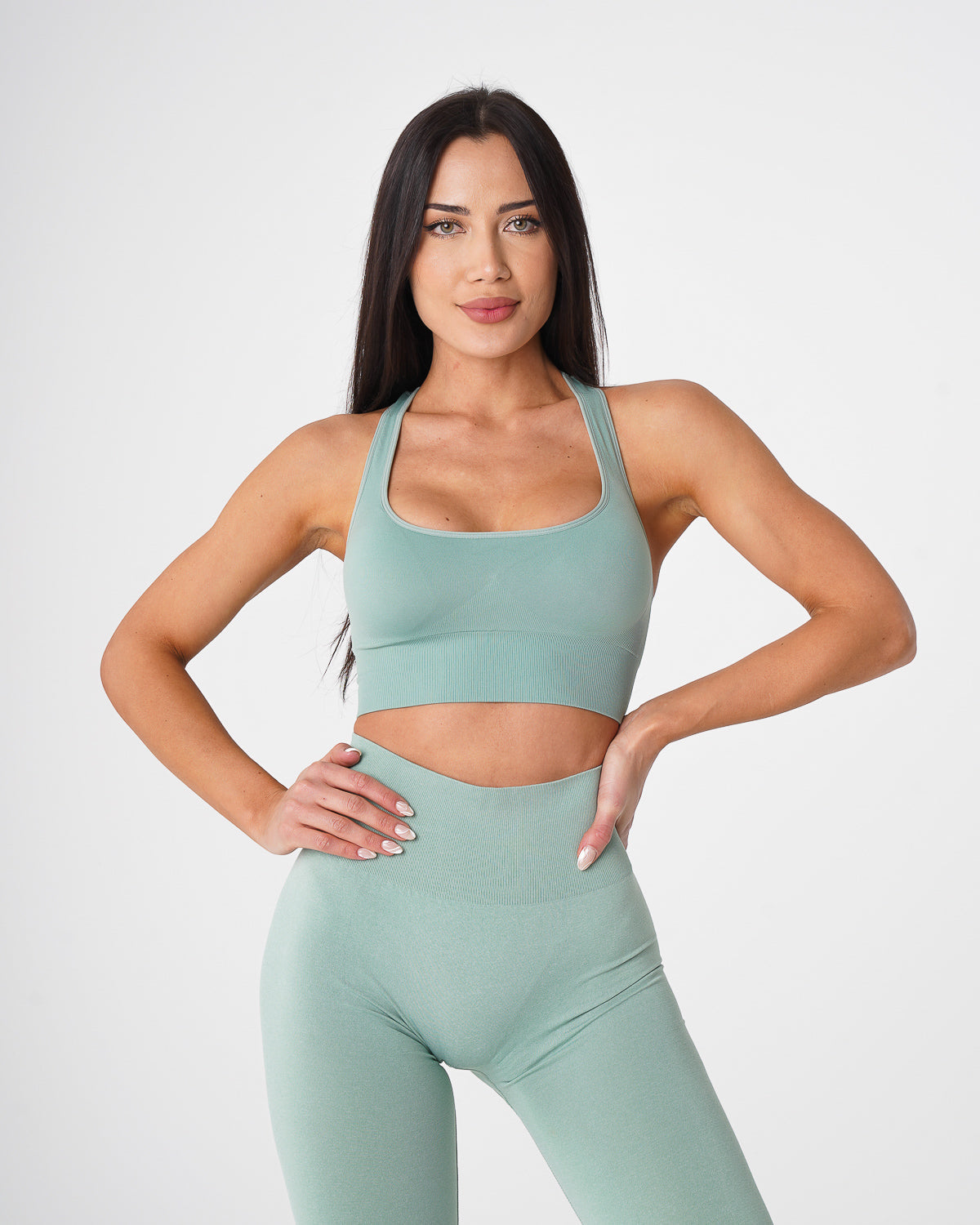 Women Sage Green Ignite Seamless Bra | NVGTN