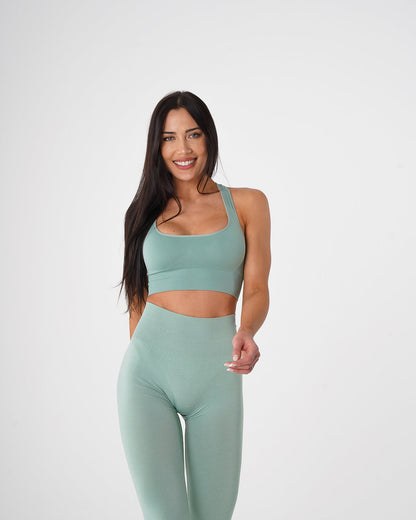 Women Sage Green Ignite Seamless Bra | NVGTN