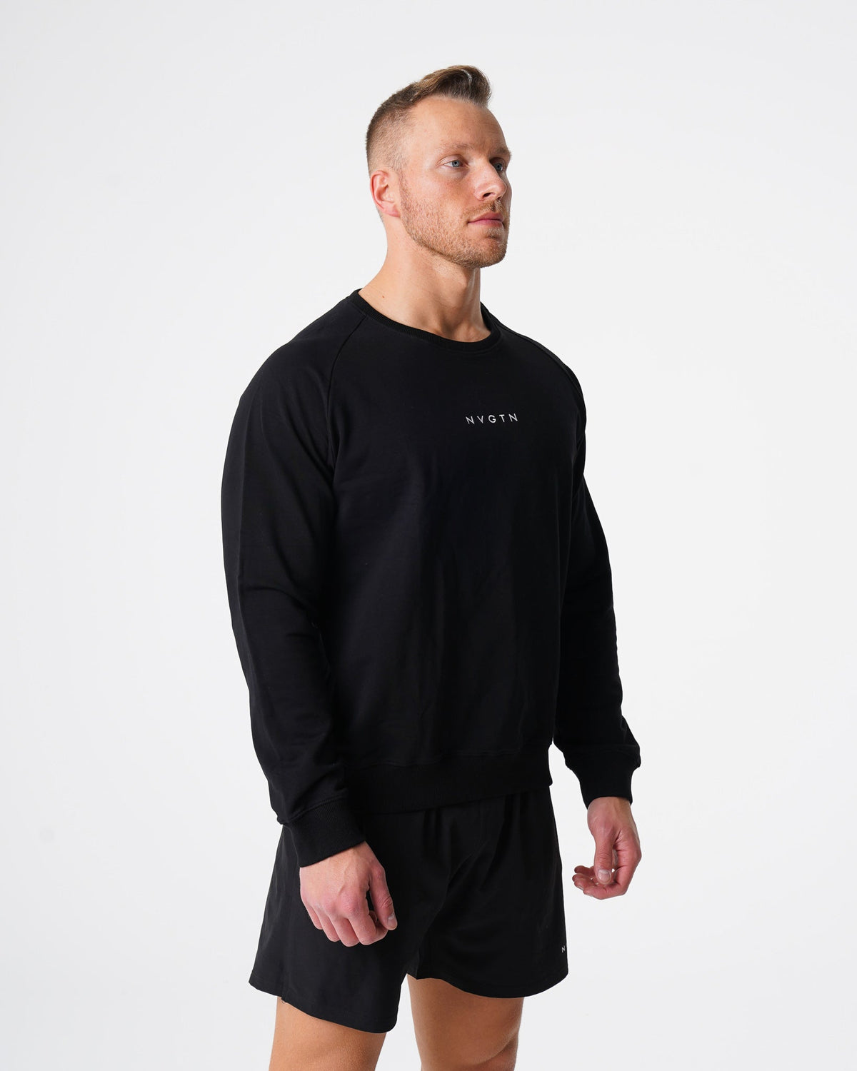 Men Black Crew Neck Sweatshirt | NVGTN