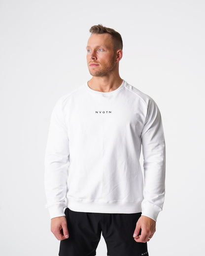 Men White Crew Neck Sweatshirt | NVGTN