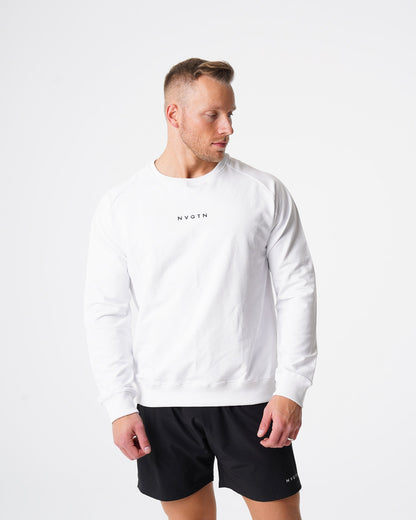 Men White Crew Neck Sweatshirt | NVGTN