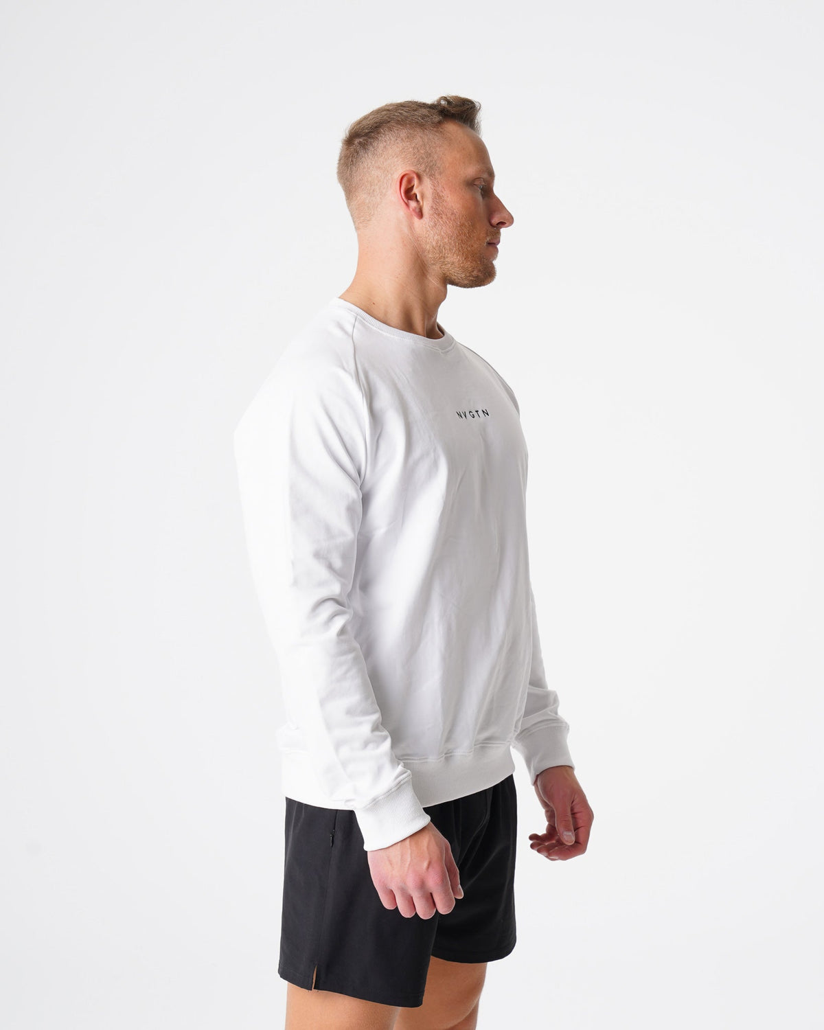Men White Crew Neck Sweatshirt | NVGTN