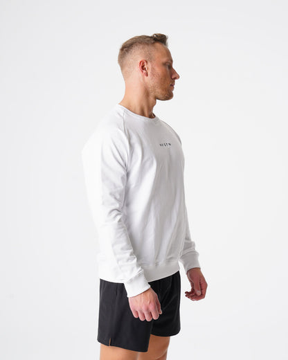 Men White Crew Neck Sweatshirt | NVGTN