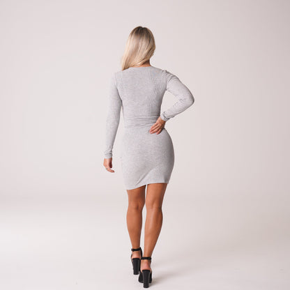 Women Grey Easy Daze Ribbed Midi Dress | NVGTN