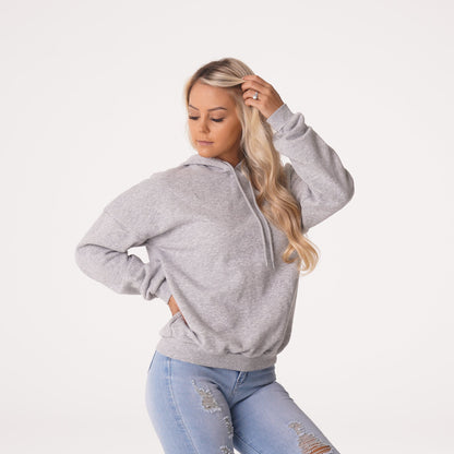 Women Grey Essential Drop Shoulder Hoodie | NVGTN