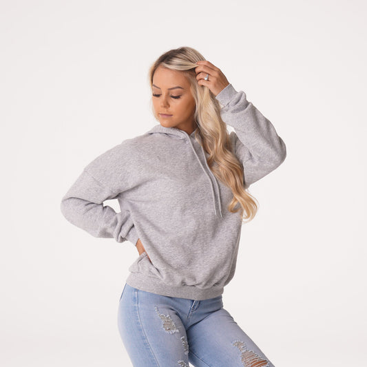 Women Grey Essential Drop Shoulder Hoodie | NVGTN