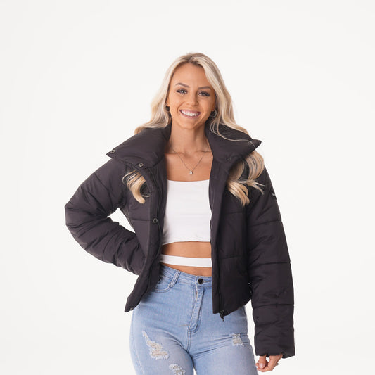 Women Black Winter Nights Puffer Jacket | NVGTN