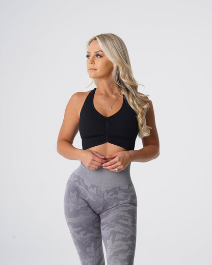 Women Black Cinched Seamless Bra | NVGTN