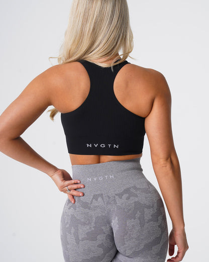 Women Black Cinched Seamless Bra | NVGTN