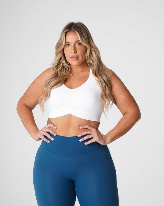 Women White Cinched Seamless Bra | NVGTN