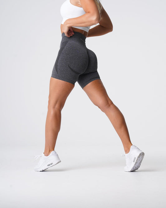 Women Black Speckled Contour Seamless Shorts | NVGTN