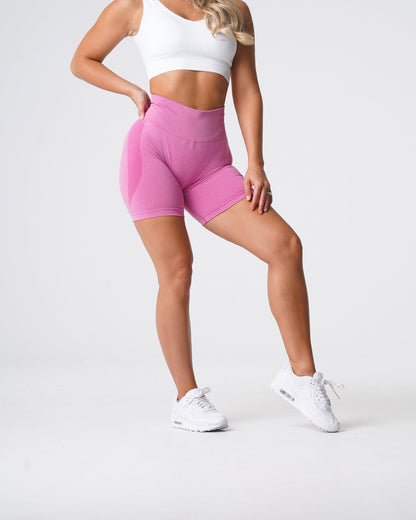 Women Bubble Gum Pink Contour Seamless Shorts | NVGTN