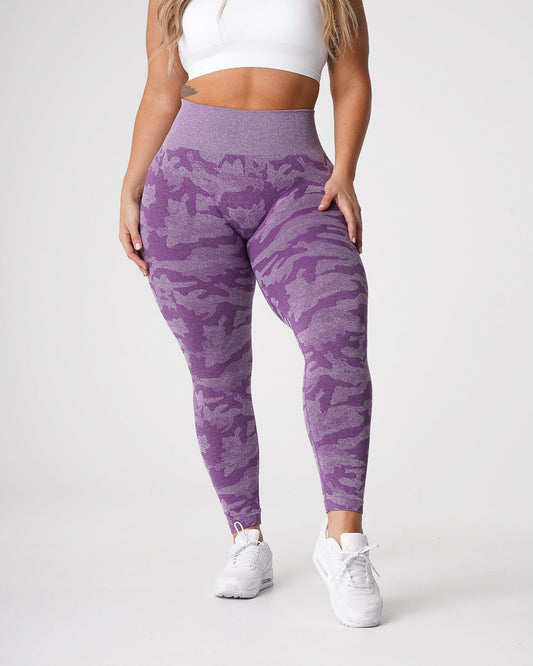 Women Violet Camo Seamless Leggings | NVGTN