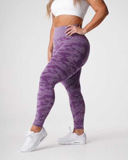 Women Violet Camo Seamless Leggings | NVGTN
