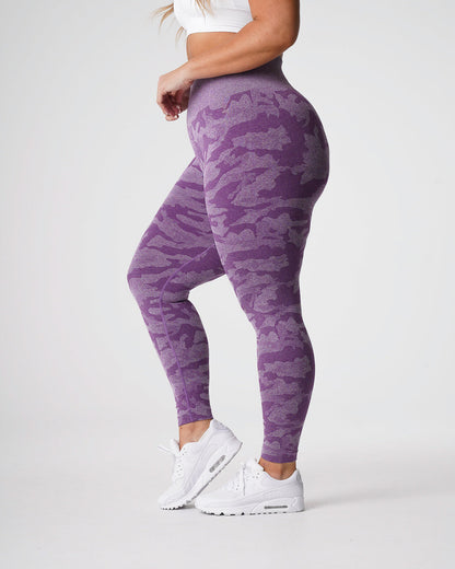 Women Violet Camo Seamless Leggings | NVGTN