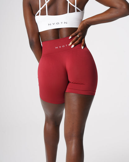 Women Carmine Solid Seamless Shorts | NVGTN