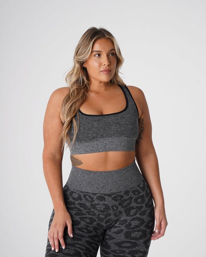 Women Black Speckled Leopard Eclipse Seamless Bra | NVGTN