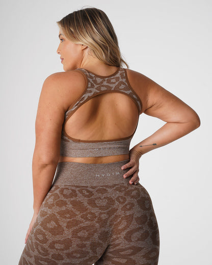 Women Mocha Leopard Eclipse Seamless Bra | NVGTN