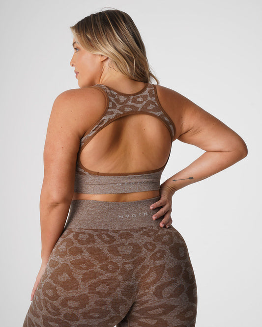 Women Mocha Leopard Eclipse Seamless Bra | NVGTN