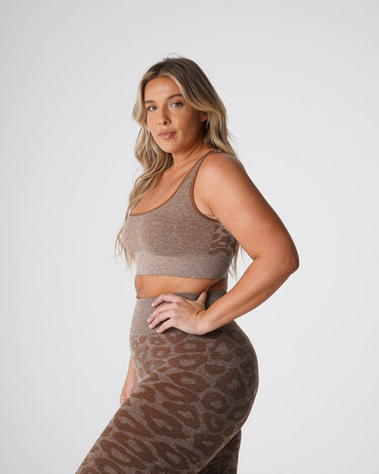 Women Mocha Leopard Eclipse Seamless Bra | NVGTN