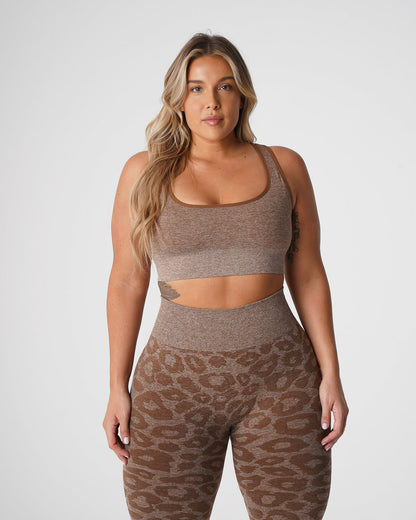 Women Mocha Leopard Eclipse Seamless Bra | NVGTN