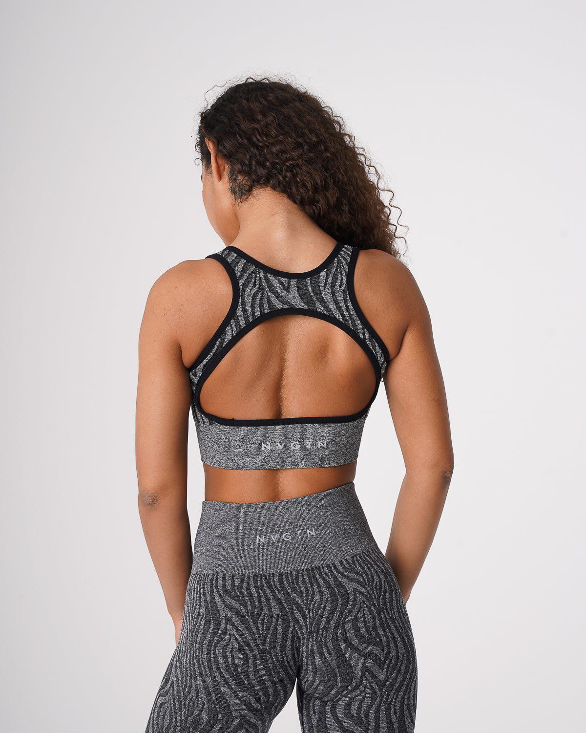 Women Black Speckled Zebra Eclipse Seamless Bra | NVGTN
