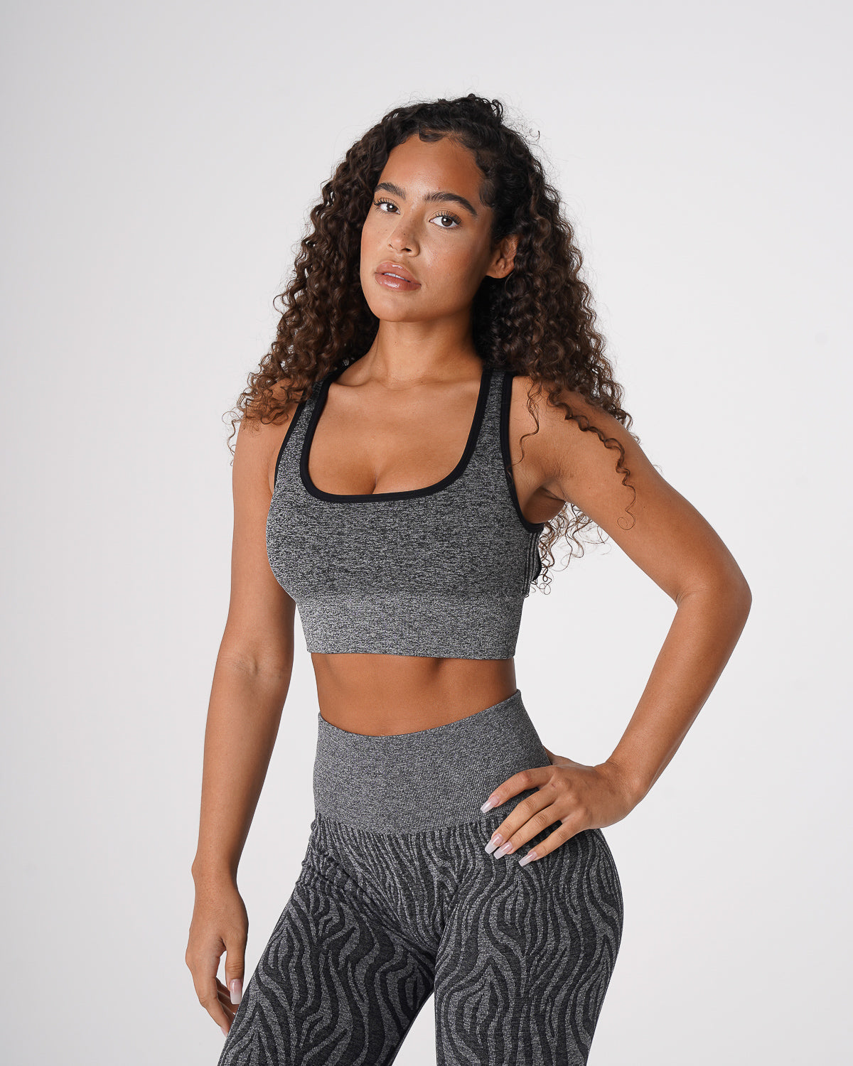 Women Black Speckled Zebra Eclipse Seamless Bra | NVGTN