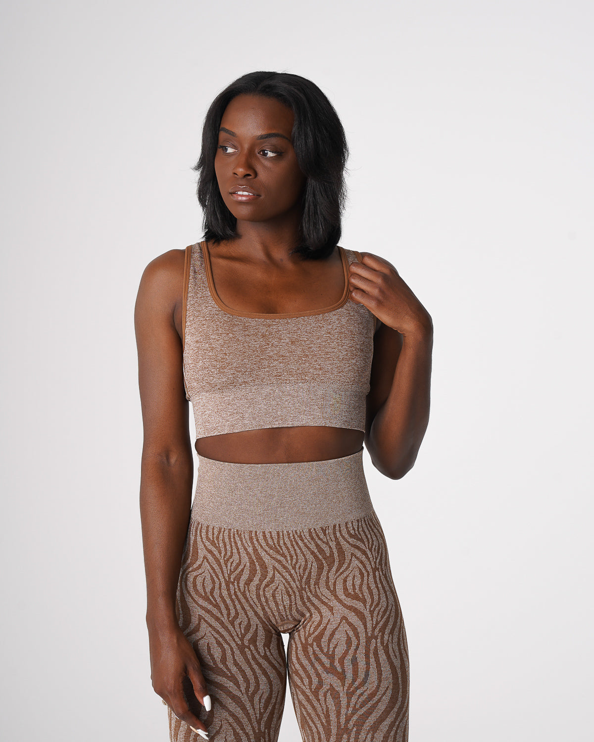 Women Mocha Zebra Eclipse Seamless Bra | NVGTN